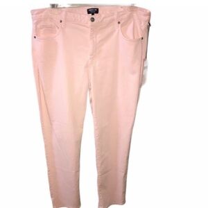 NYDJ Sz 24 Short Pink Dusk Jeans NWT Curves 360 Slim Straight Ankle Slit